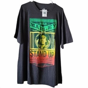 Bob Marley Gray Stand Up Tee Shirt Men's Sz XL
